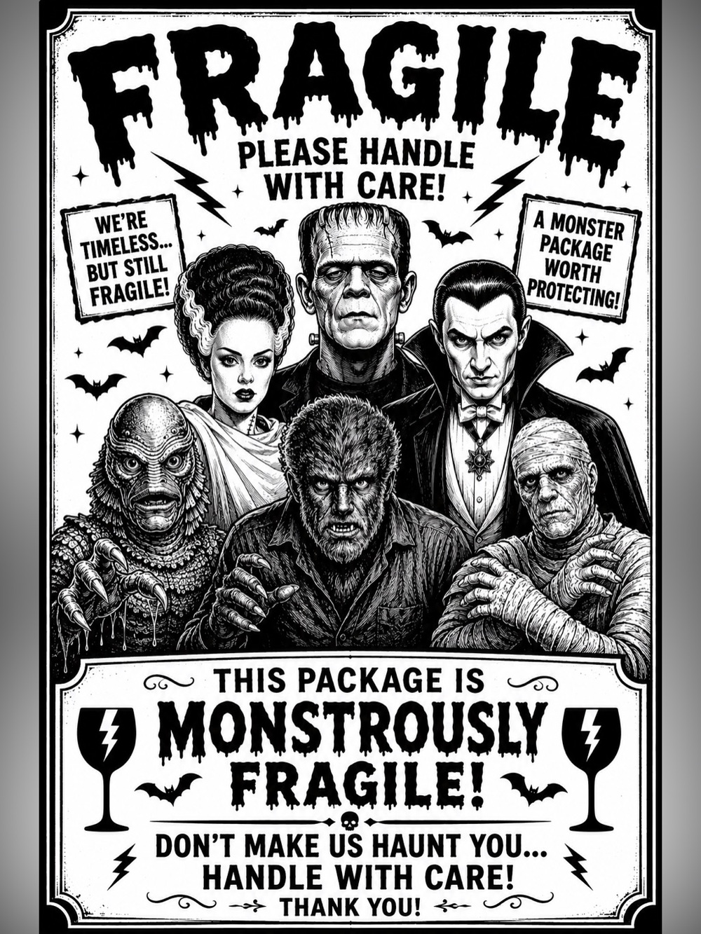 Monstrously Fragile 50 count 4x6 choose your style